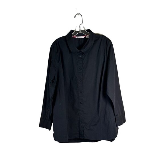 Isaac Mizrahi Live! Tops - Isaac Mizrahi Live! Women's Long Sleeve Woven Black Tunic Blouse Size 20W